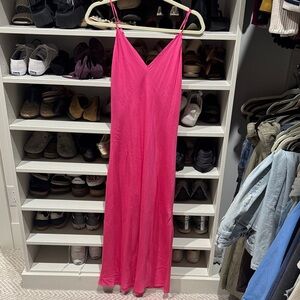 rag & bone Hot Pink Slip Maxi Dress